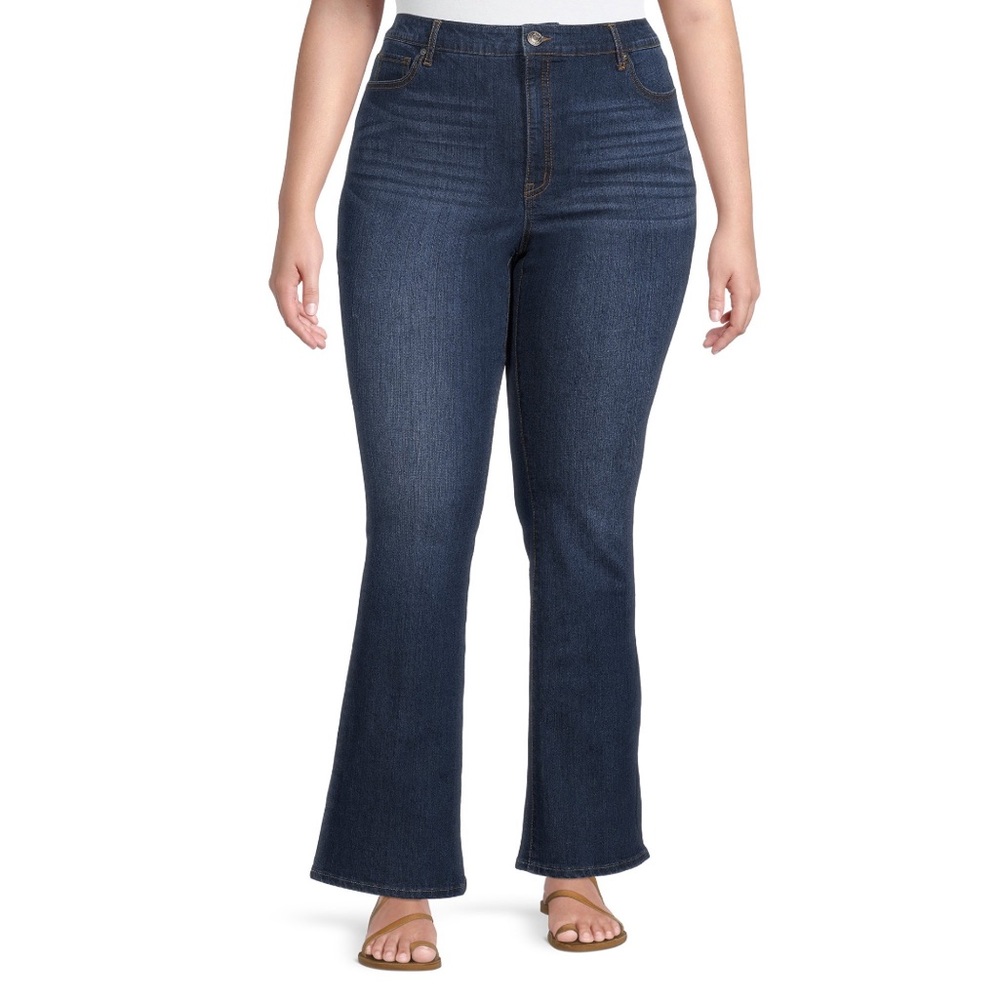 Terra & Sky mid-rise dark wash bootcut jeans 18W, NWT